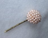 Vintage blush pink pearl bobby pin