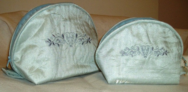 Cosmetic Bags, Set of Two, Lined with Fused Plastic