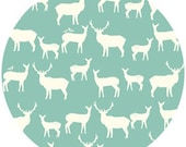 ORGANIC crib sheet- aqua deer- made to order
