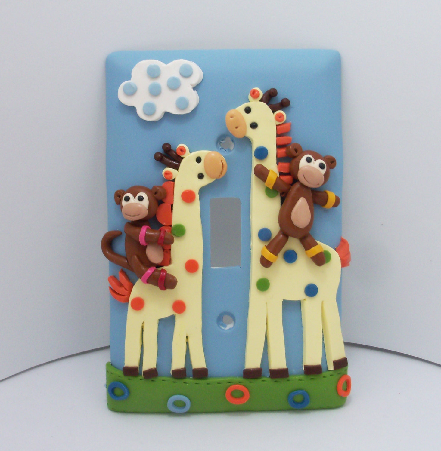 Monkeys and Giraffes Light Switch Cover - Children's, Nursery