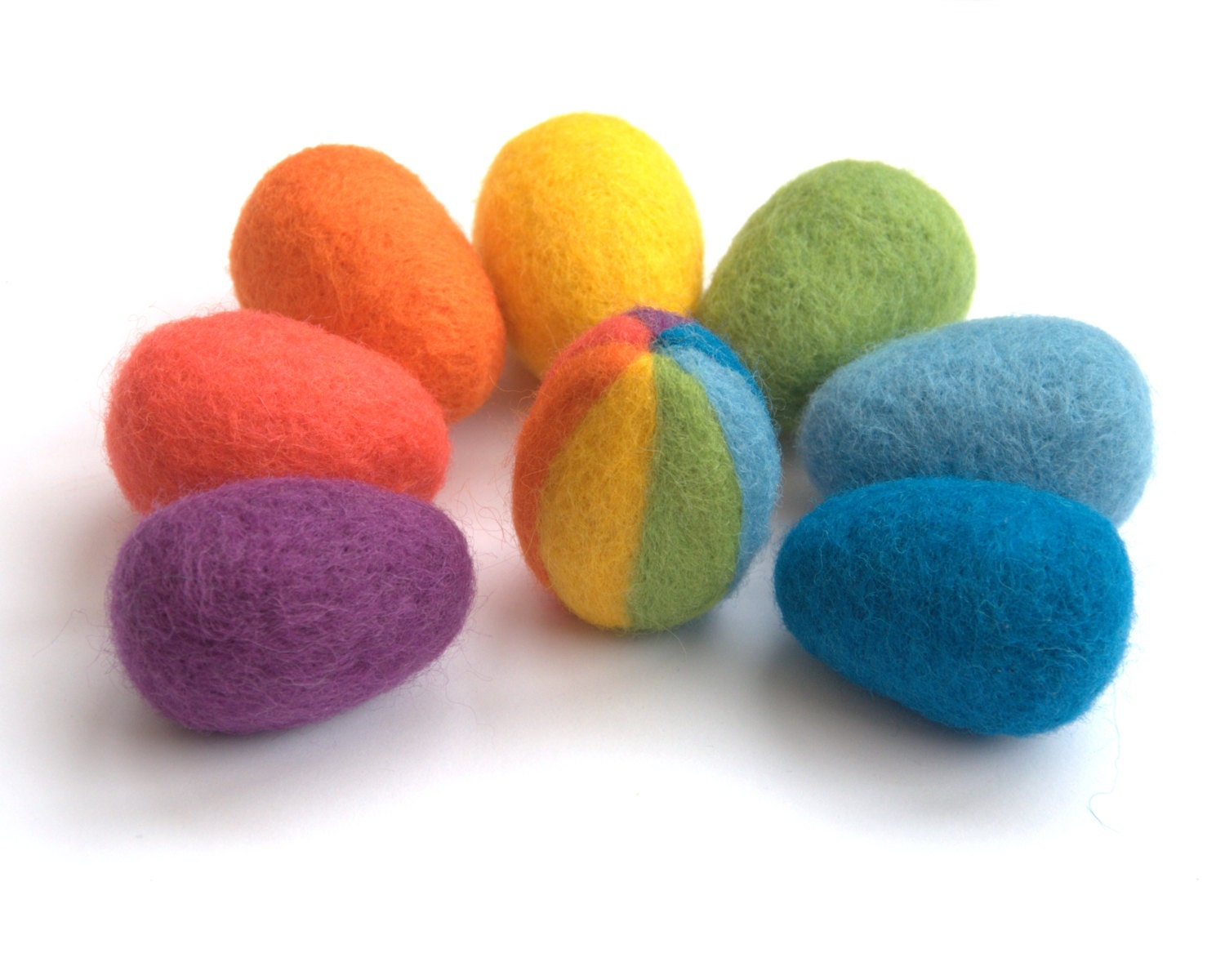 Easter Rainbow egg felted wool handmade gift for Mum children lavender sachet decoration nursery ornament