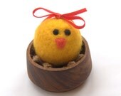 Felted Easter chick ornament chicken crochet feet spring eco friendly gift egg hunt children toy fun fantasy ball Birthday nursery decor