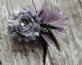 Grey and Lavender Hair Clip