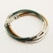Aqua Teal Leather Bangle Bracelet / Sterling Silver Tubes Bracelet / Eco Friendly Bracelet / Pistachio Mint Green / woodland nature inspired