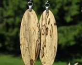 Long Dangling Light Weight Spalted Tamarind Wood Earrings