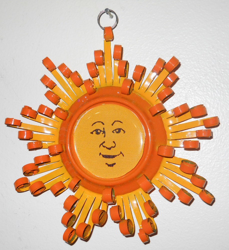 Smiling Sun Quilled Aluminum Can Decoration