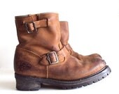 Vintage Leather Buckle Chunky Sketchers Grunge Boots size 10