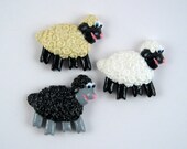 Sheep magnet, select your color - cream, white or black, cute curly sheep fridge magnet, kitchen decor, cute animal magnets