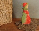 ms strawberry  (waldorf doll / elsa beskow /  Waldorf Nature Table - (the flower festival)