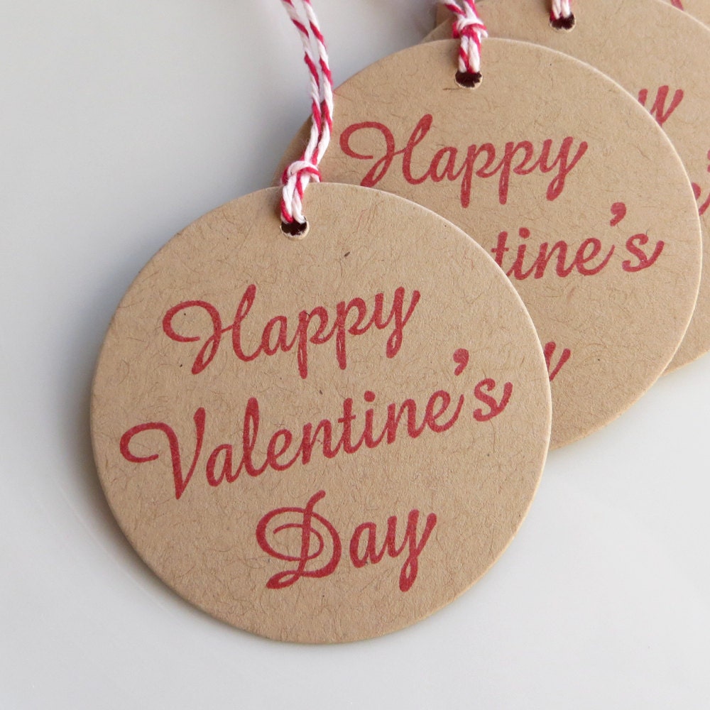 Happy Valentine's Day Tags - Set of 8 - Valentine's Day Party Favor Tags Il_570xn