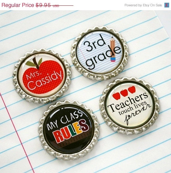 SUMMER SALE - Personalized Name Teacher Gift - Magnet Set, Teacher Appreciation, Thank You Gift, Back to School
