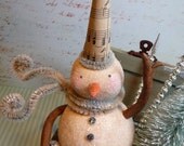 Chistmas Candy Winter Wonderland Vintage Style Snowman  Box Christmas Folk Art Decoration