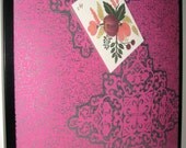 BOHO in Pink .. Magnet Dry Erase Steel Memo Board // housewarming gift // home decor // wall art // office organizer // wall organization