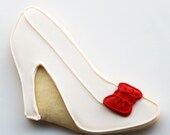 Vintage Bow Shoe Cookie Gift Box (Vanilla) Half Dozen - MADE TO ORDER