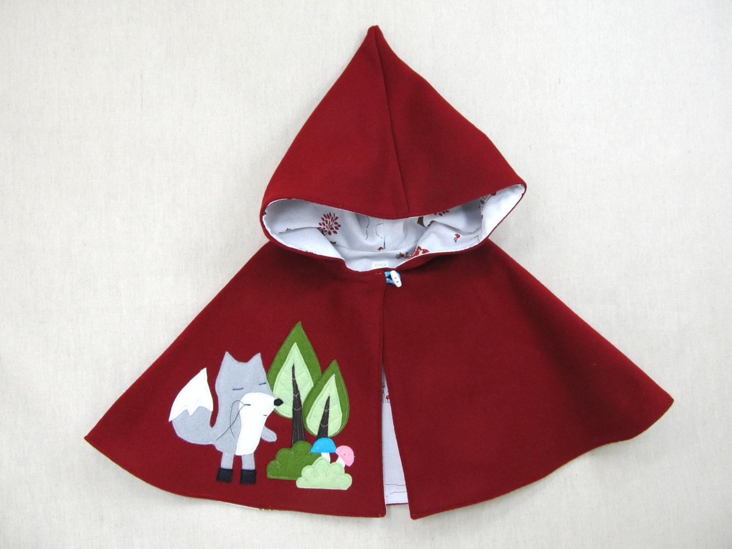 Pixie Capelet - Red Riding Hood. Children Cape, Poncho, Costume, Handmade, Wool, Girls,  Ready to ship