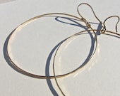 14K Gold Fill, Hammered, Huge, Celebrity Dangle Hoops