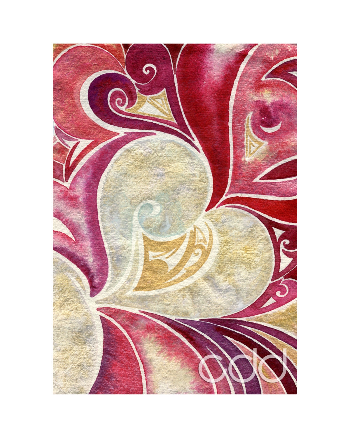 Ardentee  - 16in by 20in Print of Original Watercolor by Crystal Dawn Davis