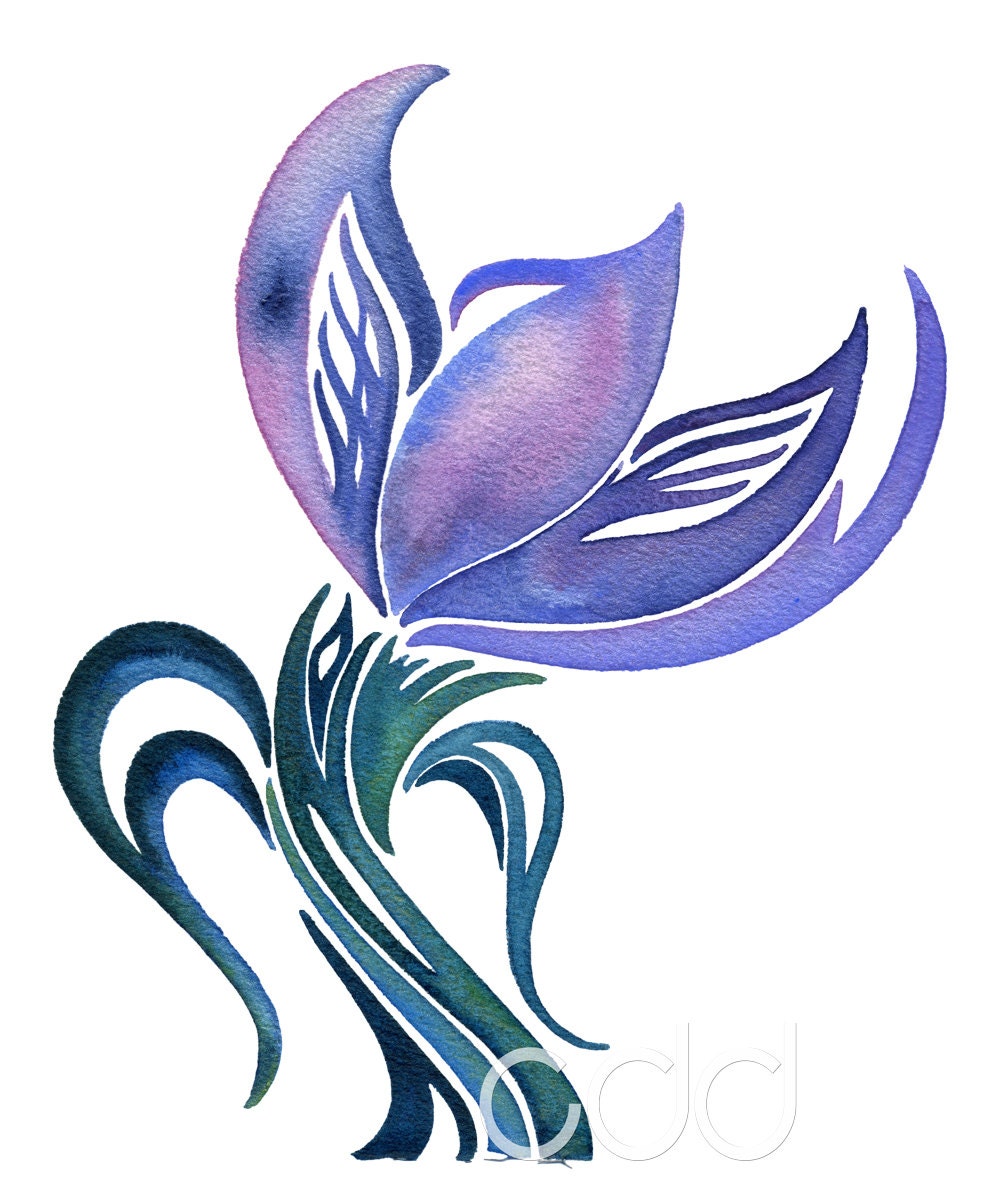 Ipomoea (Moonflowers) - 8in by 10in Print of Original Watercolor Painting