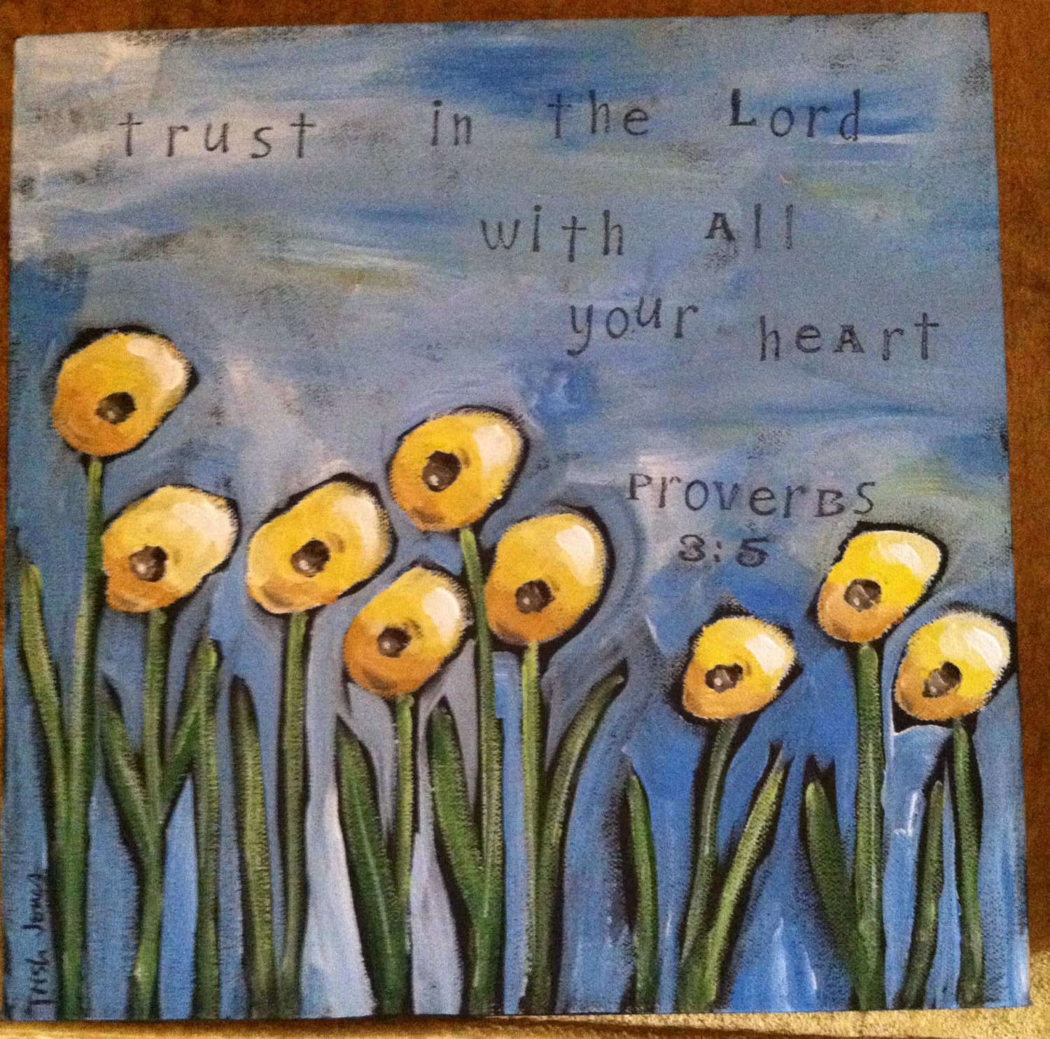 Trust in the Lord with All Your Heart scripture art painting