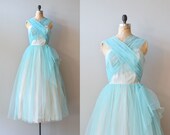 vintage 50s dress / tulle 1950s dress / Chrystaline dress