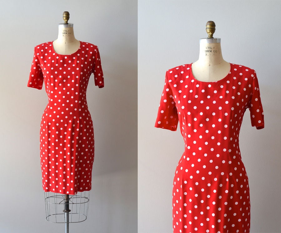 polka dot dress / polka dot 80s dress / Lover Girl dress