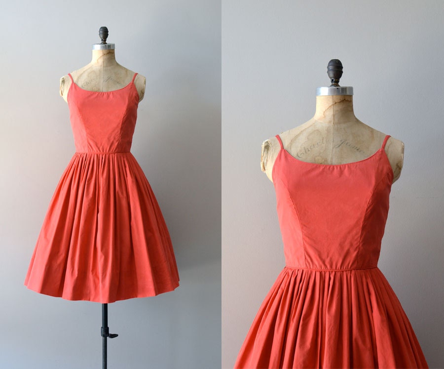 r e s e r v e d...vintage 50s dress / red 1950s dress / Tomato, Tomato dress