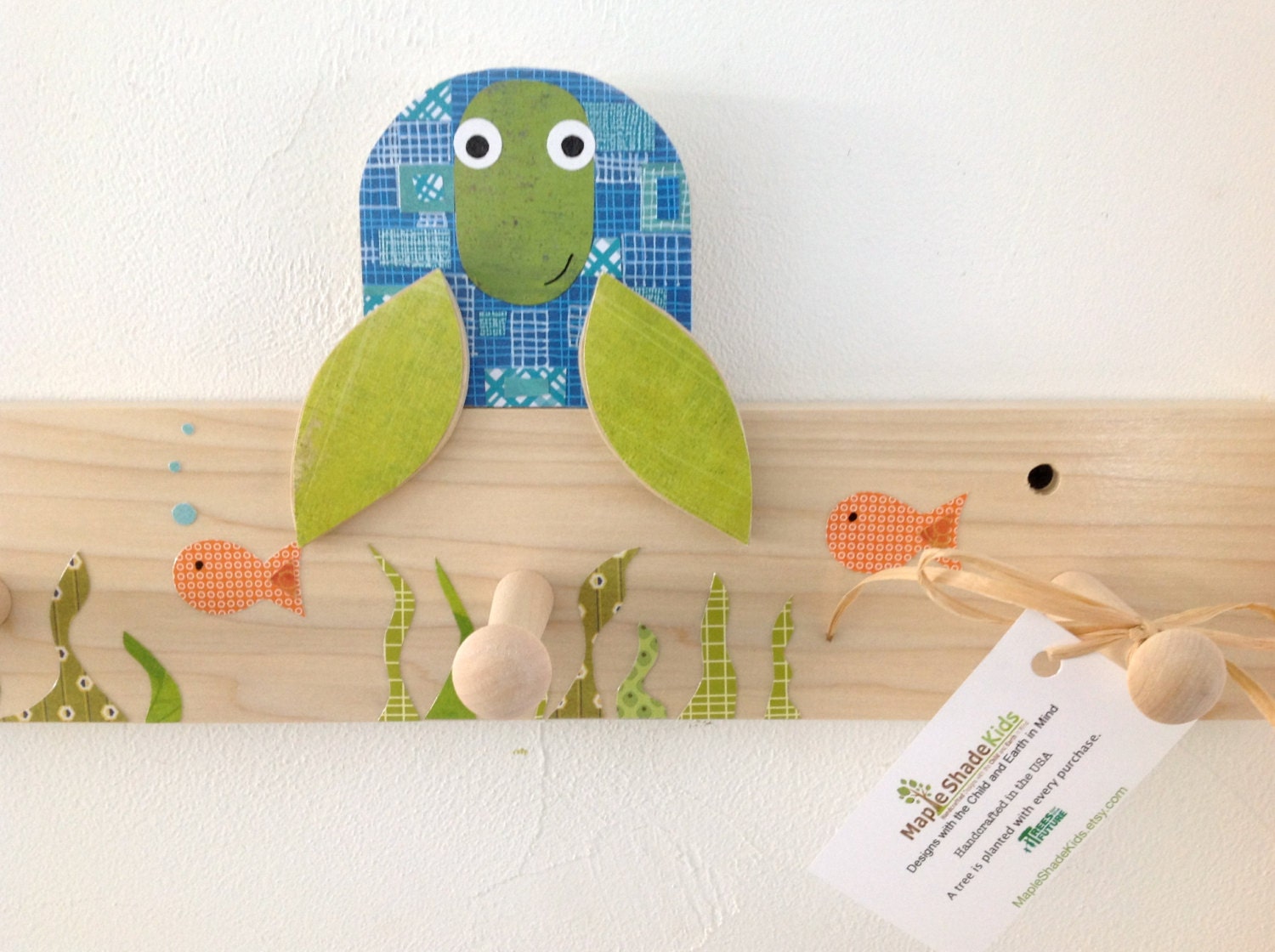 Sea Turtle Peg Rack - eco-friendly - by Maple Shade Kids