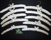 Vintage Hangers Ivory  Satin Padded with Bows.....Ten