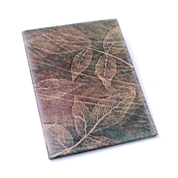 Autumn Leaves Leather Passport Cover Case