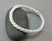slender white cotton grommet rope bracelet with waxed thread whipping 2796