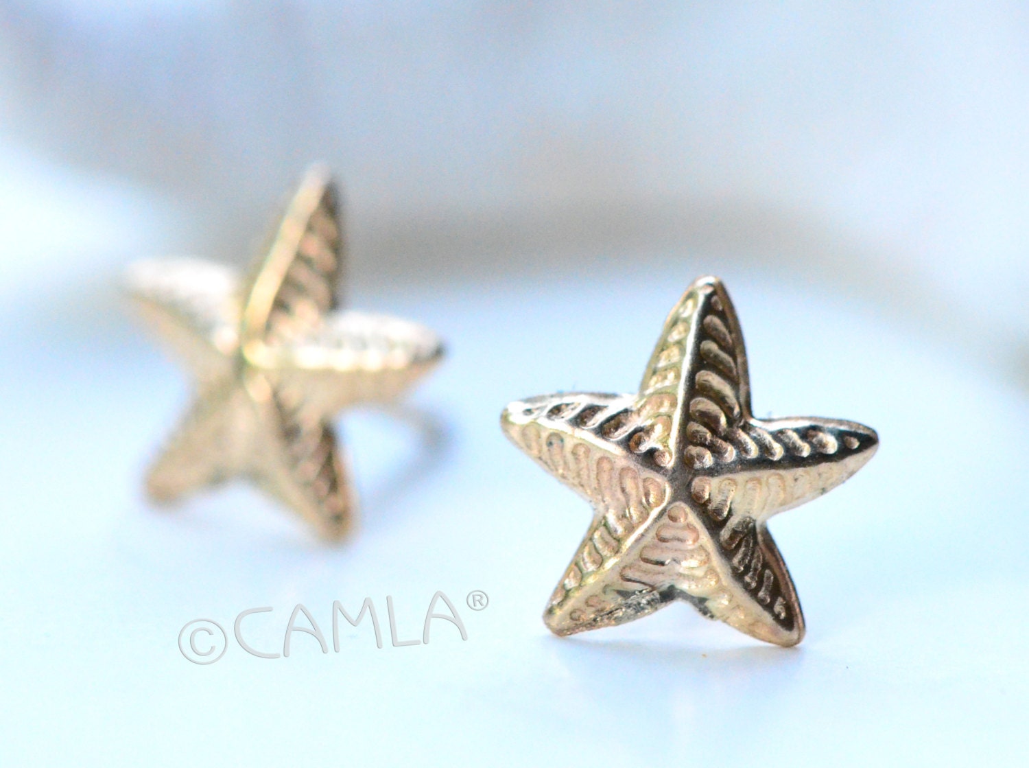 Gold Starfish Post Earrings