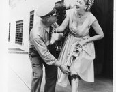 Professional Vintage  Photo Of Burlesque Star Stripper Showing GARTER To DOORMAN New York City
