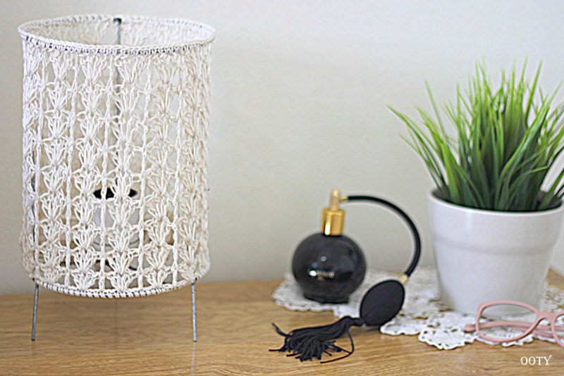 Crochet lighting cream crochet standing table lamp crochet lamp