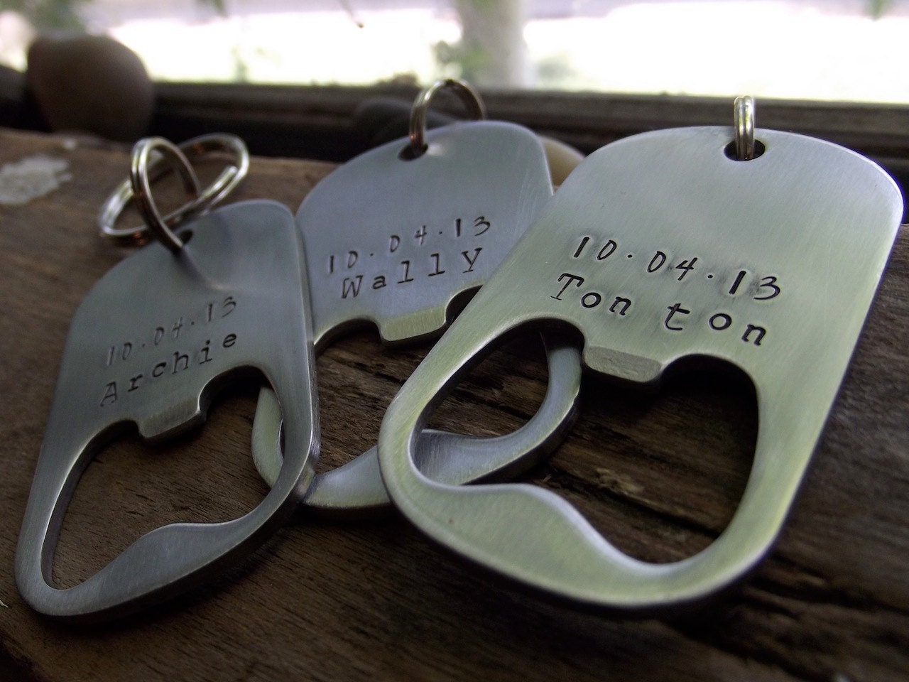 3 Grooms men Set, custom  Stainless steel bottle opener keychains