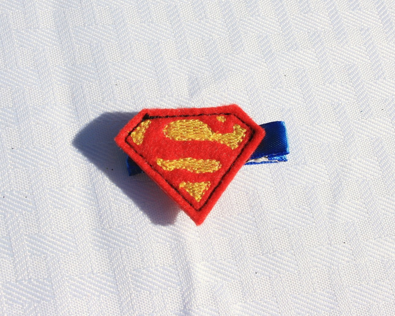 An Invincible Hero Clippie, Red and Yellow Superman Inspired Hair Clip