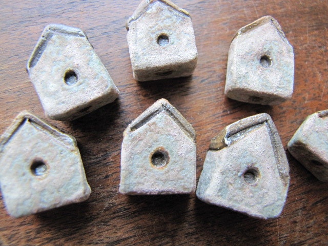 Tiny Textured Birdhouse Bead
