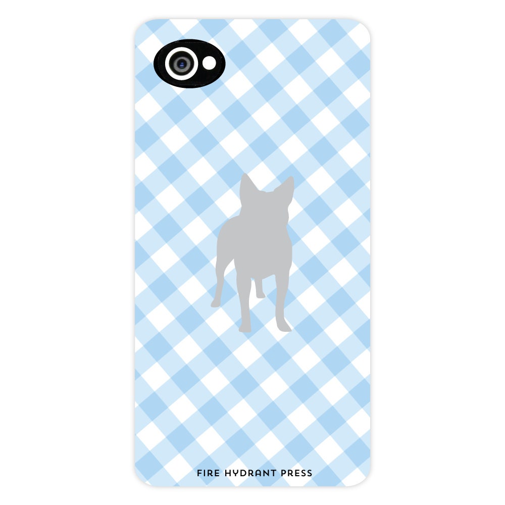 iPhone 4 and 4s Dog Silhouette Custom Phone Case Gingham Prints