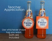 3" Teacher Appreciation-You Are Fanta-stic  Fun and Yummy Gift for Teacher  2 Tags Soda