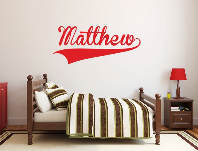 Wall Decal - Baseball Name Decal Boy