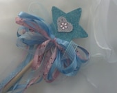 Blue Fair Wand with Pink Heart