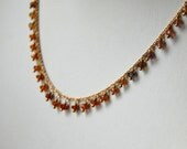 Shaded Brown Tourmaline Fringe Necklace in Gold, Delicate, Ombre, Wire Wrapped