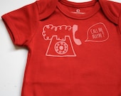 Call Me Maybe - Organic Cotton - red baby bodysuit - screenprint