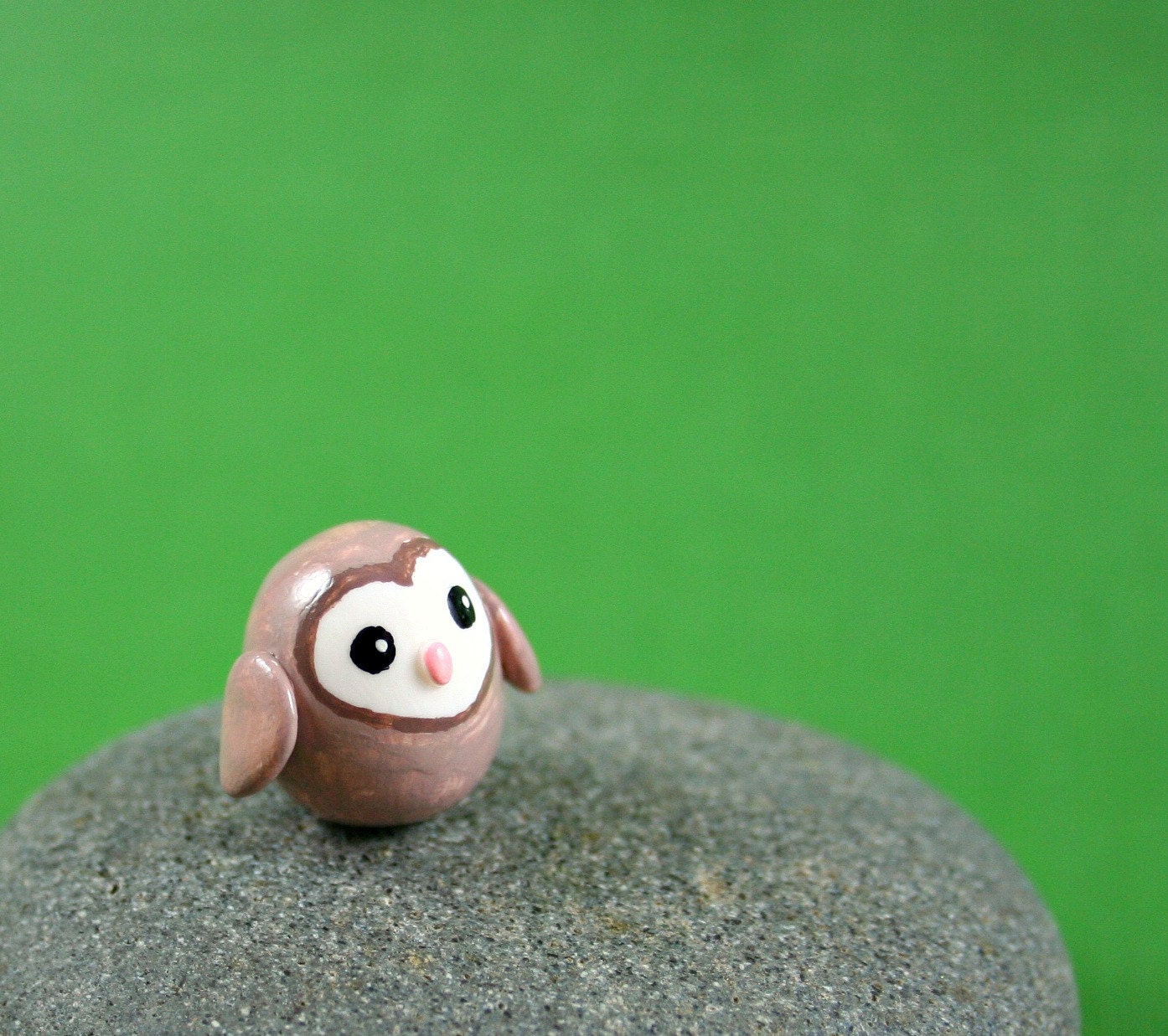 Little Barn Owl - Hand Sculpted Miniature Polymer Clay Animal
