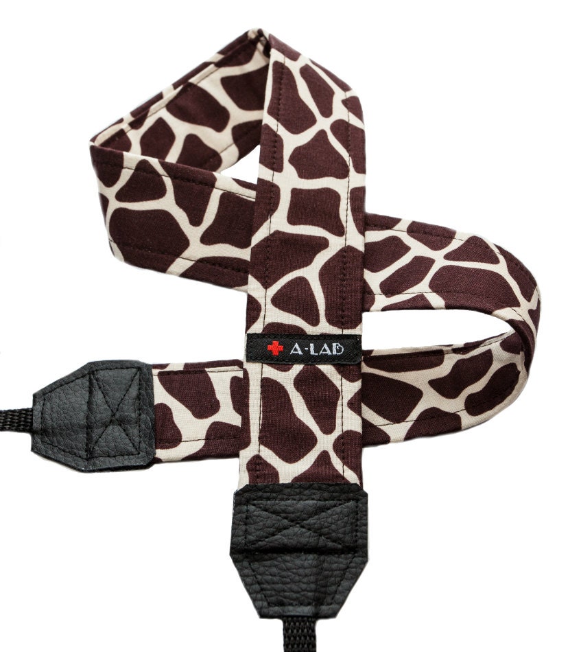 CUSTOM CAMERA STRAP  - "lazy giraffe"