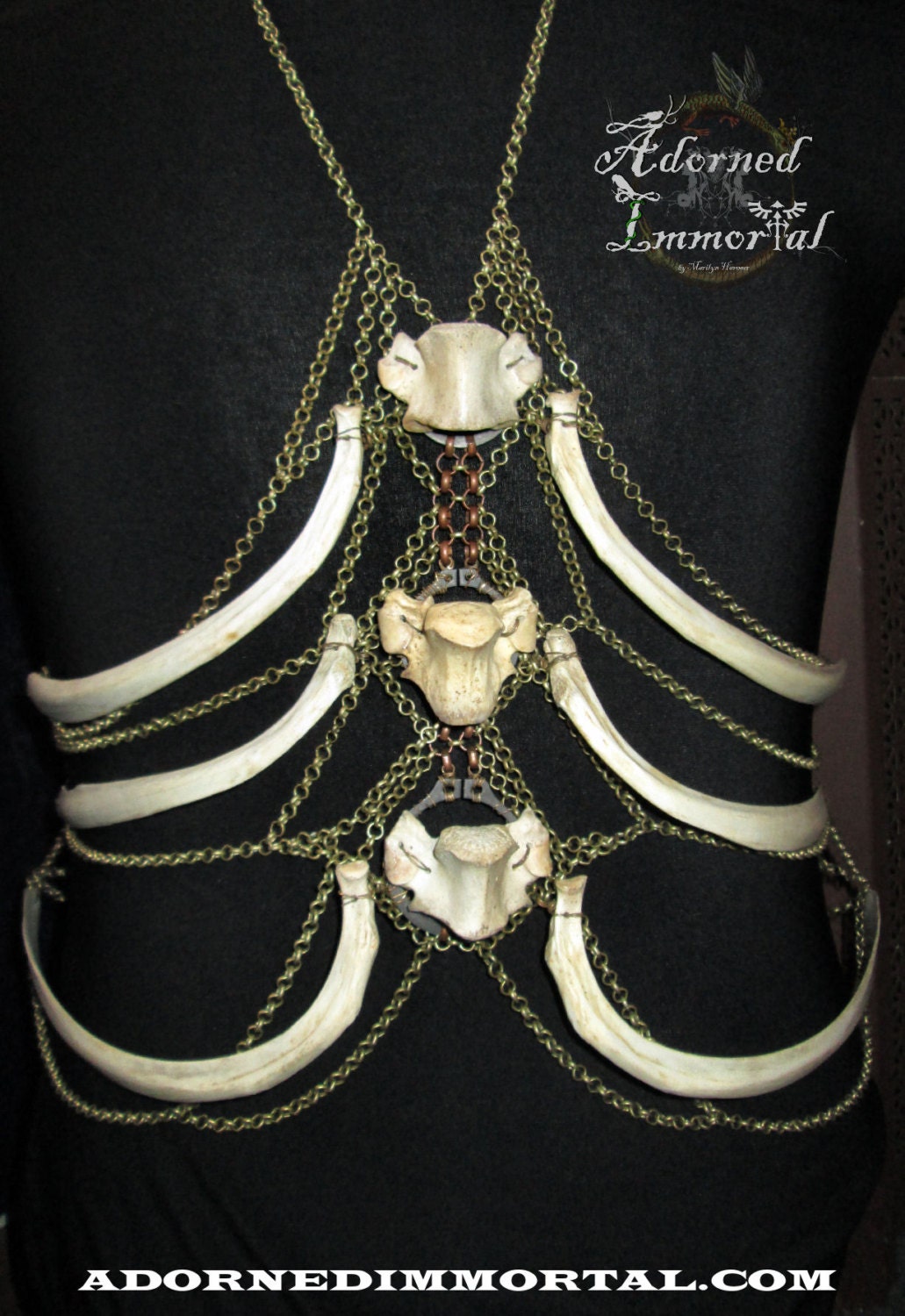 Deer Ribcage & Vertebra Chain Body Harness