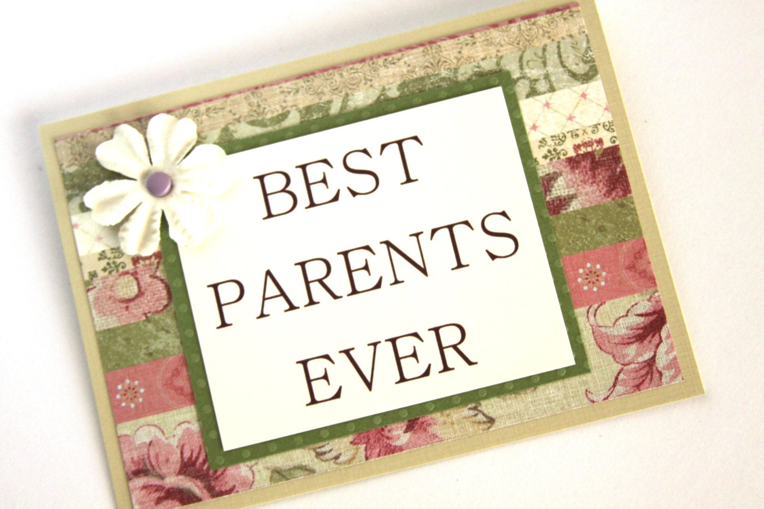 Handmade Card,  Best Parents Ever, Thank You Card, I Love You, Mother's Day