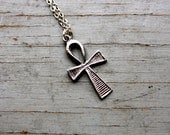Small ANKH Handcast Pewter Pendent Silver Necklace