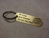 HGTTG inspired Brass Keychain