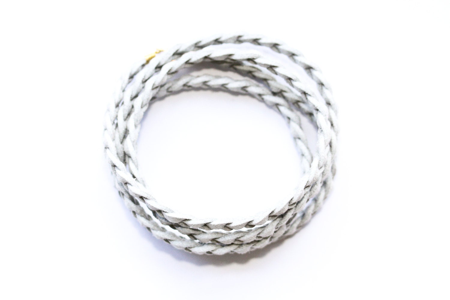 Braided suede bracelet - grey braided bracelet - braided wrap bracelet - braided leather bracelet - grey faux suede bracelet