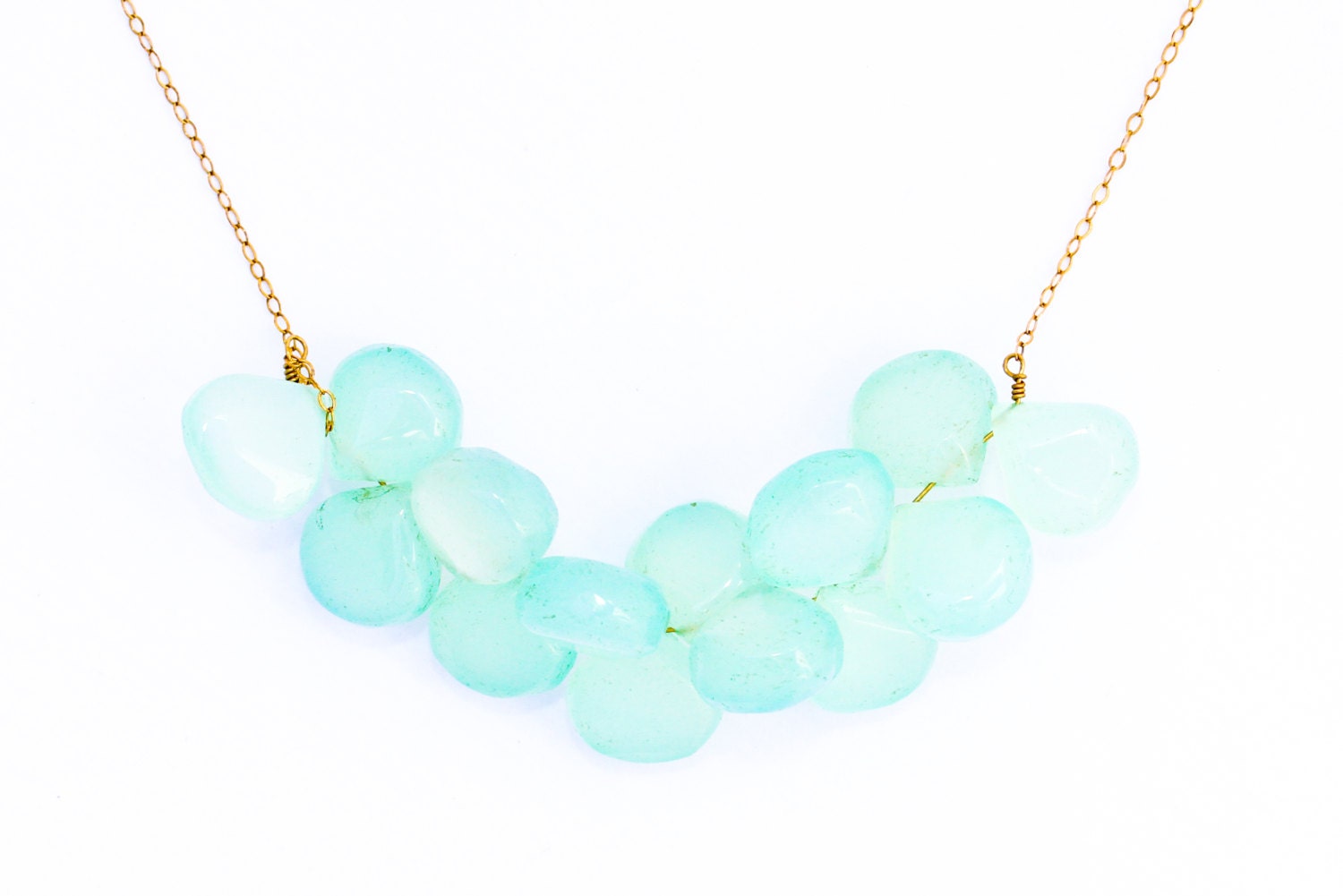 Aqua necklace - blue bridesmaid necklace - bridesmaid jewelry - statement necklace - aqua chalcedony necklace - aqua jewelry